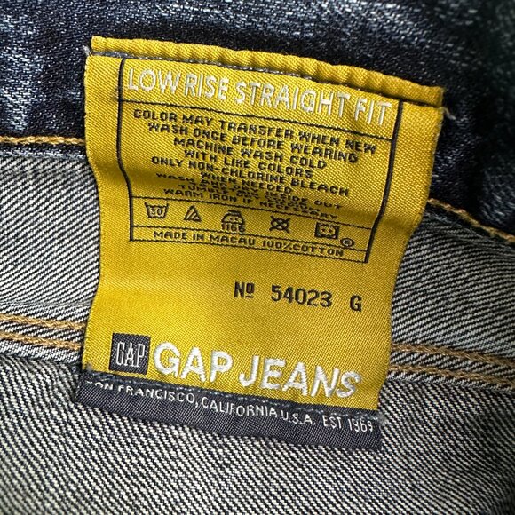 GAP 1969 Men's Jeans 40Wx32L Low Rise Straight Fit Blue Denim - Picture 5 of 10